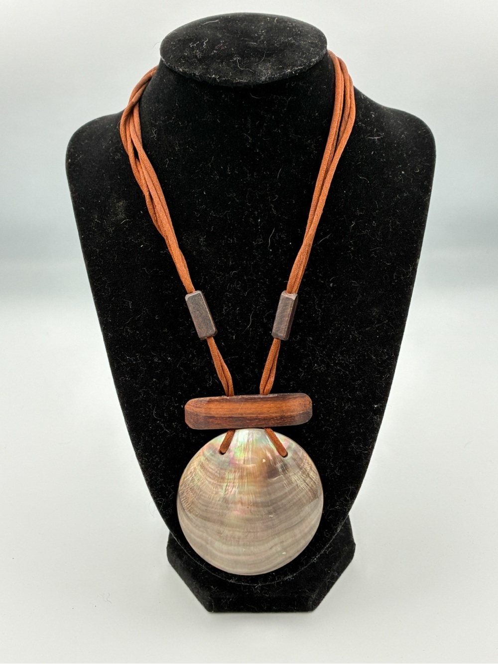 Shell Necklace Leather Cords Ocean Cruise Safari Seaside Statement